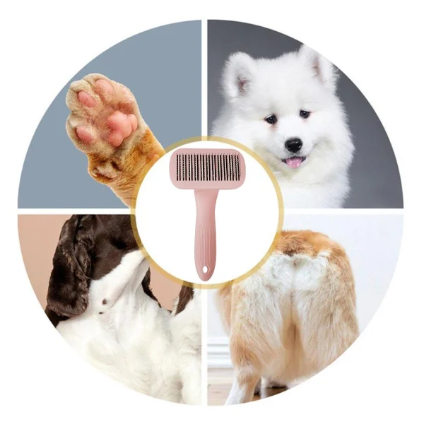 Escova de Pelos Pente Para Pet Cão Gato de Estimação Grooming Cuidado Escova de Aço Inoxidável Para Cabelos Longos - Imagem 4