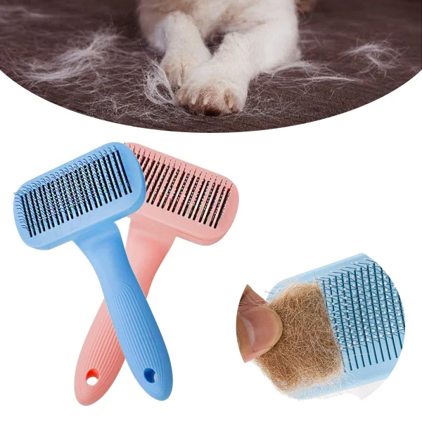 Escova de Pelos Pente Para Pet Cão Gato de Estimação Grooming Cuidado Escova de Aço Inoxidável Para Cabelos Longos - Imagem 2