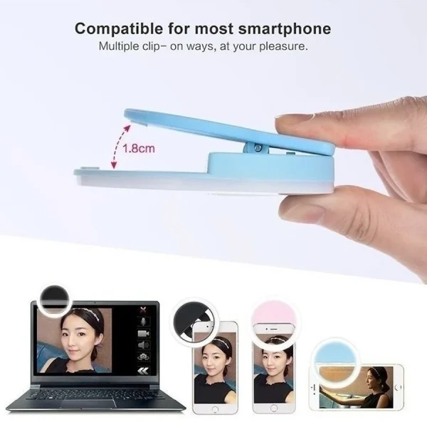 Luz Selfie Ring Light Clipe Anel Led Flash Para Celular Universal - Imagem 3
