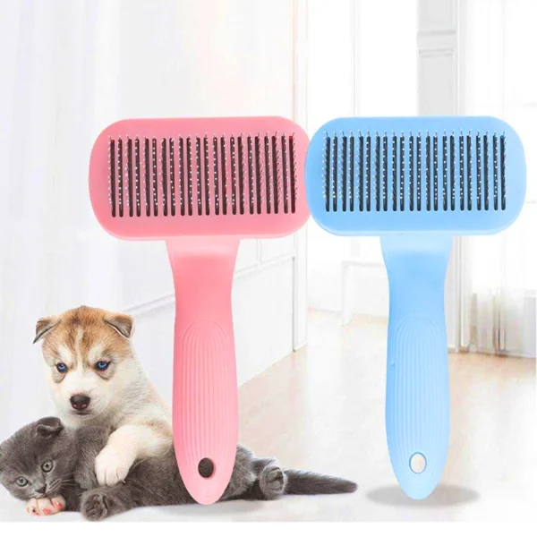Escova de Pelos Pente Para Pet Cão Gato de Estimação Grooming Cuidado Escova de Aço Inoxidável Para Cabelos Longos - Imagem 6