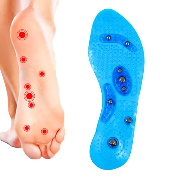 Palmilha Ortopédica Magnética Massagem Terapia Estresse Dores Ansiedade Emagrecimento Azul - Imagem 2