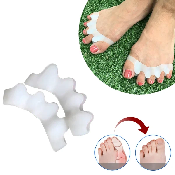 Par Separador De Silicone Para Dedos Pés Calos Joanete Corretor Ortopédico - Imagem 2