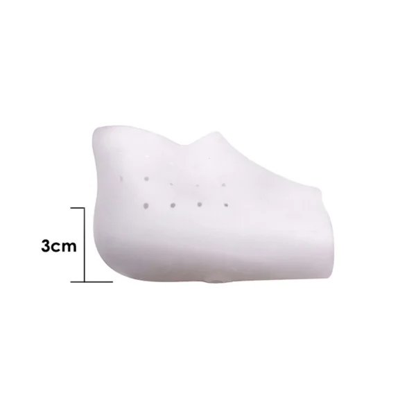 Meia Silicone Palmilha Ortopédica Protege Calcanhar Esporão O Par Branco - Imagem 6