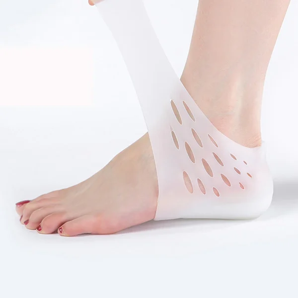 Meia Silicone Palmilha Ortopédica Protege Calcanhar Esporão O Par Branco - Imagem 5
