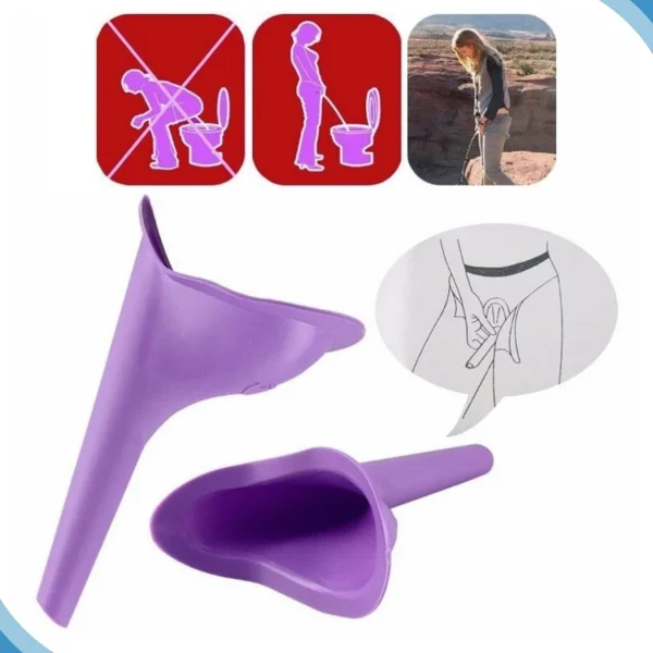 Funil Urina Portátil Feminino Para Mulher Fazer Xixi Em Pé - Imagem 2