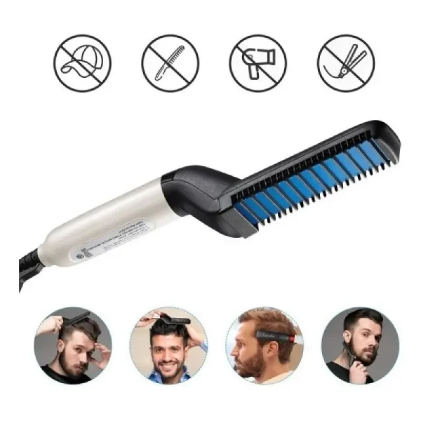 Alisador De Barba E Modelador De Cabelo Rapido Multifuncional - Imagem 3