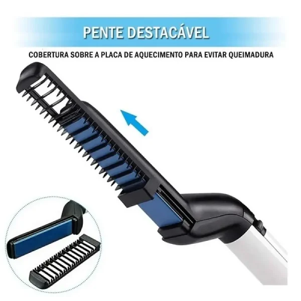 Alisador De Barba E Modelador De Cabelo Rapido Multifuncional - Imagem 6