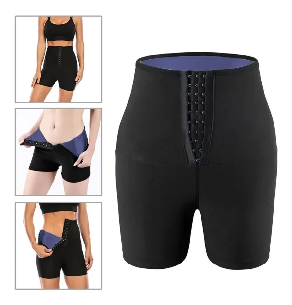 G / XG Fat Burn Cintura Alta Modelagem Hot Sauna Reeming Shorts - Imagem 2