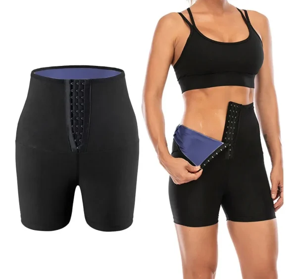G / XG Fat Burn Cintura Alta Modelagem Hot Sauna Reeming Shorts - Imagem 5