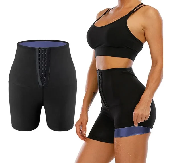 G / XG Fat Burn Cintura Alta Modelagem Hot Sauna Reeming Shorts - Imagem 4