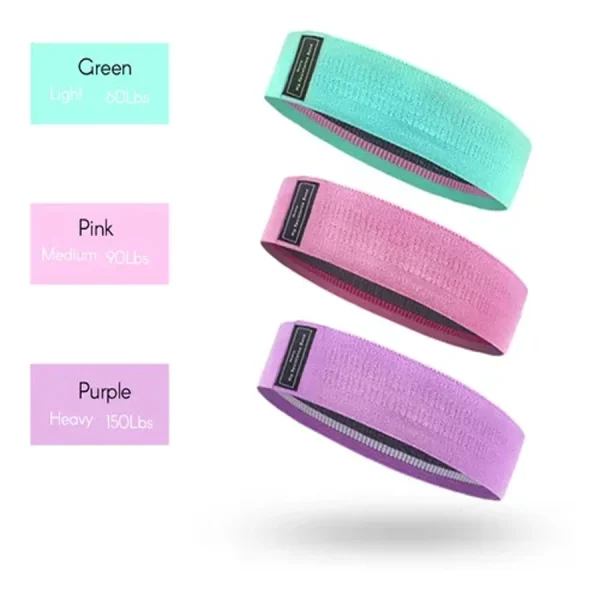 Kit 3 Faixas Elásticas de Exercício Bandas de Resistência ao Quadril Fitness - Imagem 5