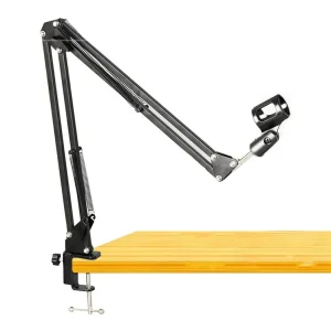 Pedestal Microfone Suporte De Mesa Braço Articulado Extensível Para Estúdio Podcast Locução