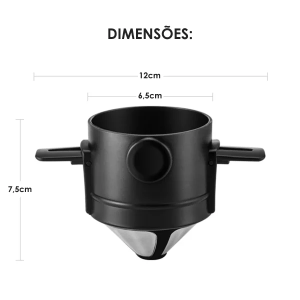 Mini Coador Portátil De Café Reutilizável Aço Inox Sem Filtro Para Copos Canecas - Imagem 6
