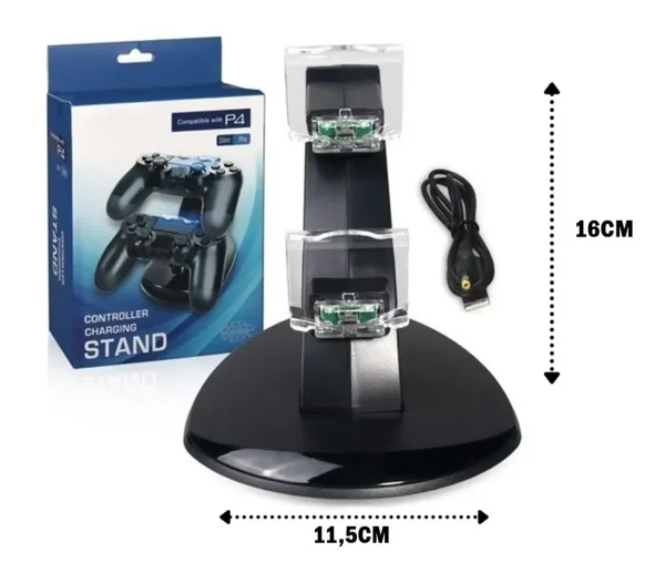 Base Carregador Duplo Para Controle de Playstation Ps4/Slim e Pro Suporte - Imagem 5