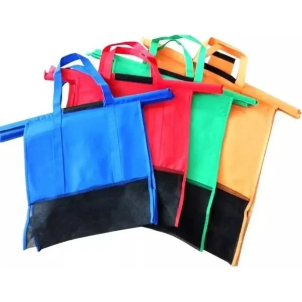 Kit Sacola Eco Resistente Supermercado Trolley 4 Peças - Imagem 3