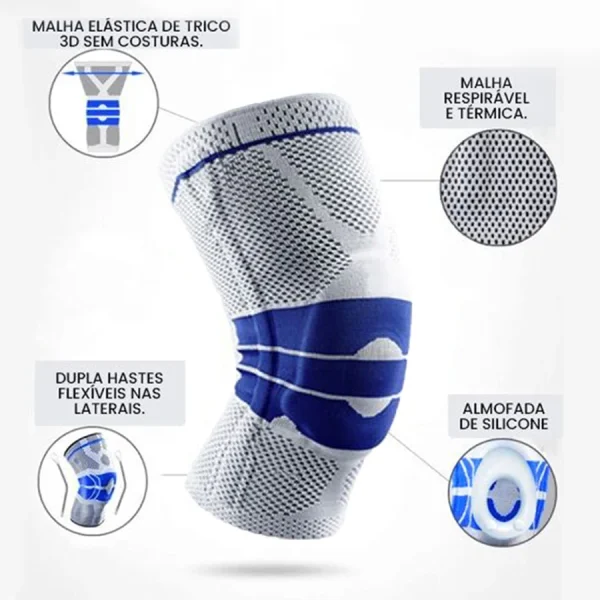 Joelheira Ortopédica De Compressão Amortecedor De Silicone - Imagem 4