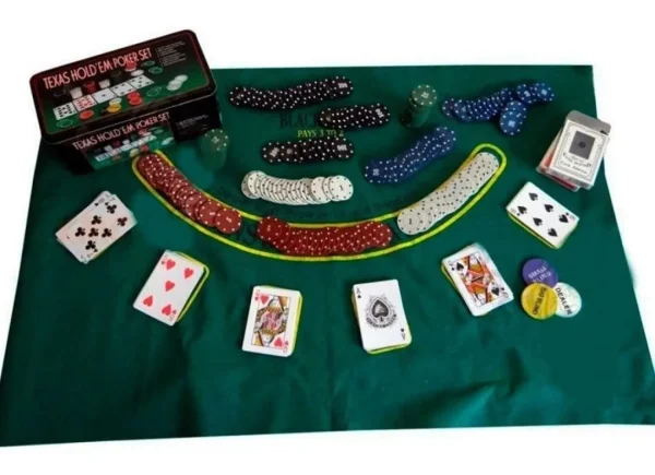 Super Kit Poker Profissional Chips Jogo Com 200 Fichas + Toalha - Imagem 2