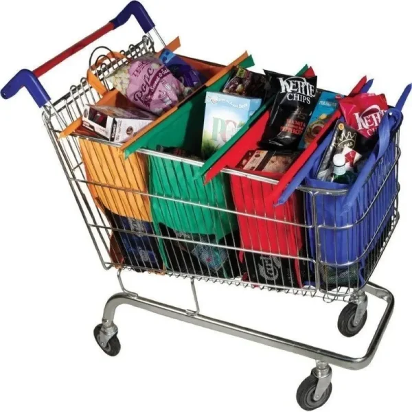 Kit Sacola Eco Resistente Supermercado Trolley 4 Peças - Imagem 2
