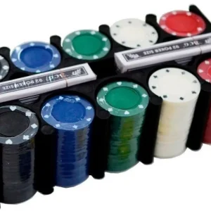 Super Kit Poker Profissional Chips Jogo Com 200 Fichas + Toalha