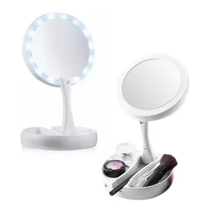 espelho de maquiagem LED dobrável ajustável de luxo original